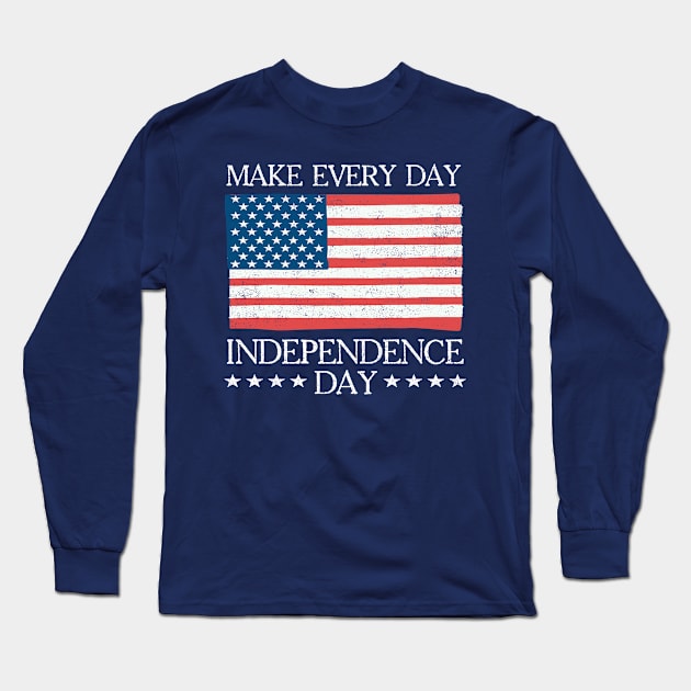 July 4th Independence Day Long Sleeve T-Shirt by AntiqueImages